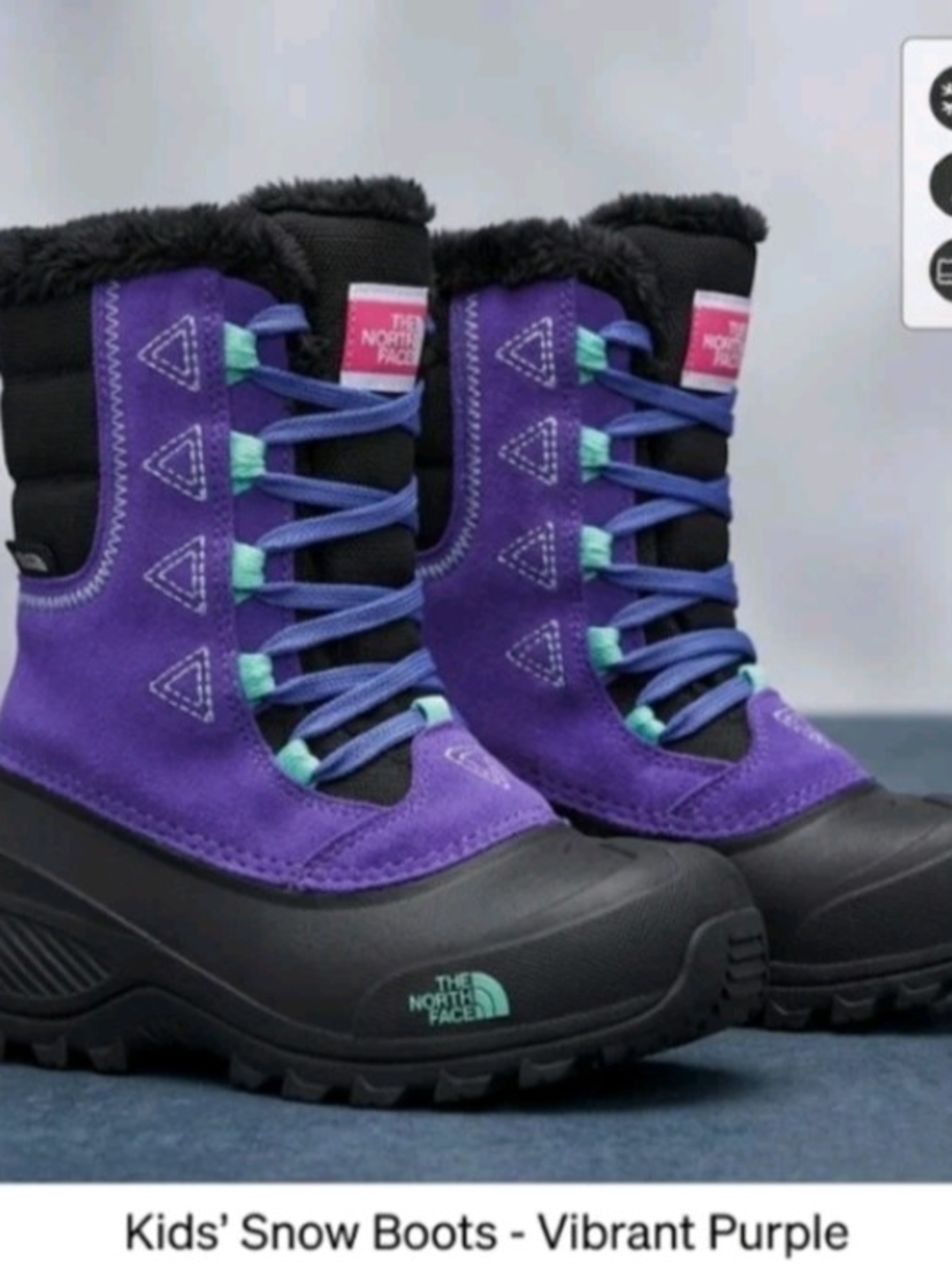 The North Face  Size 10  Insulation Waterproof Winter Boots 200g Therma Purple